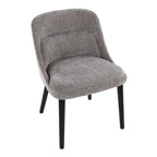 Rina Chair - Set of 2 - Black Wood, Grey Fabric