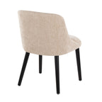 Rina Chair - Set of 2 - Black Wood, Light Brown Fabric
