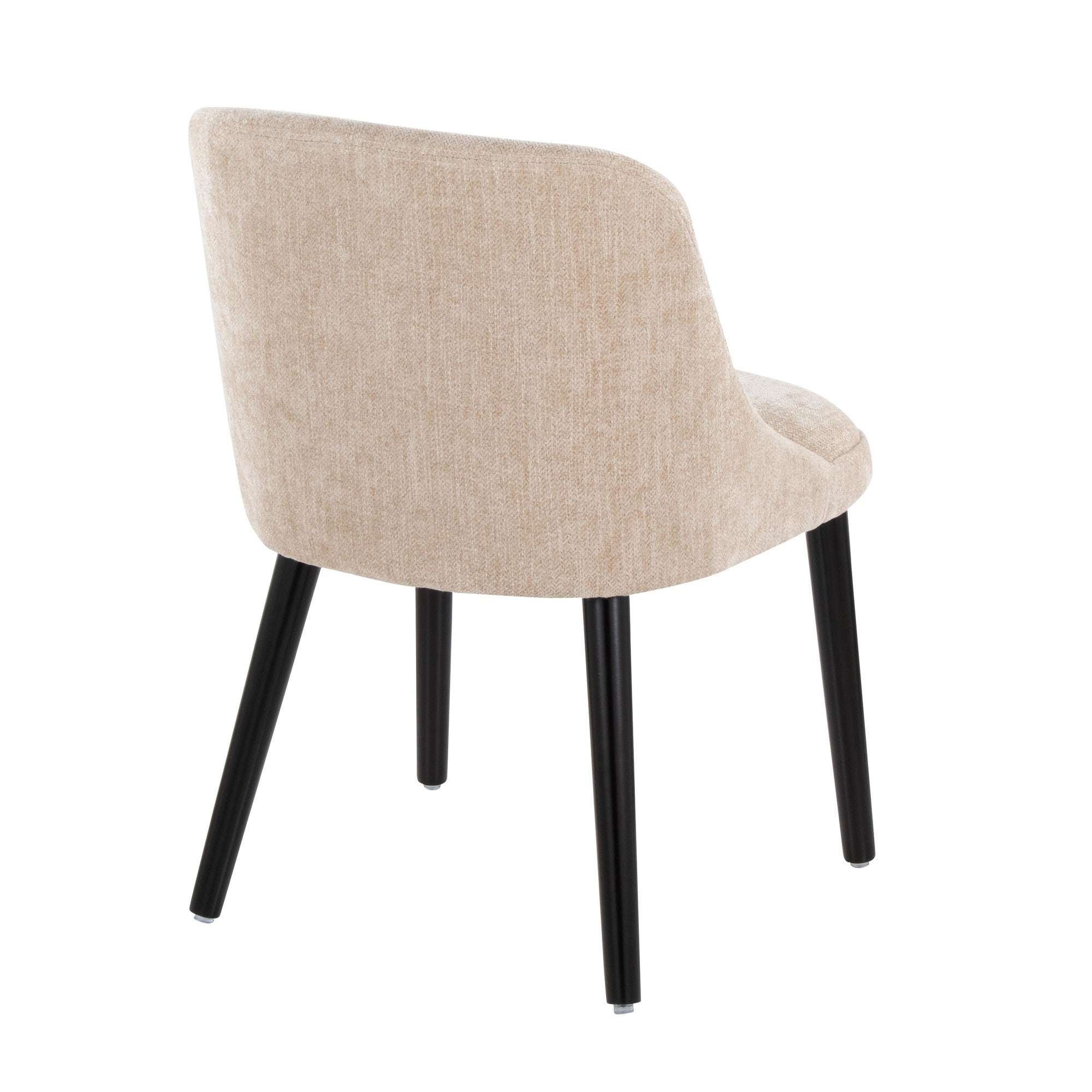 Rina Chair - Set of 2 - Black Wood, Light Brown Fabric