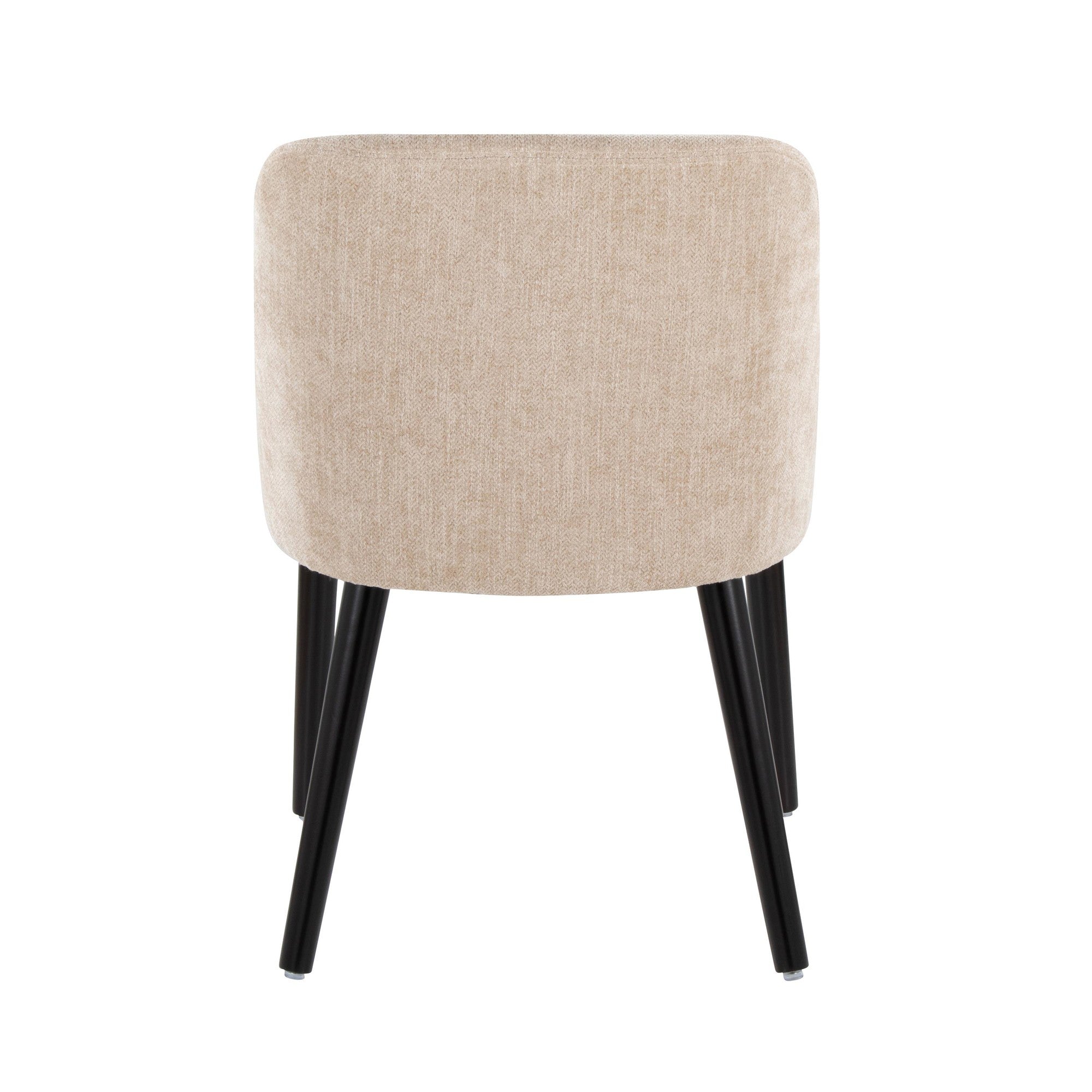 Rina Chair - Set of 2 - Black Wood, Light Brown Fabric