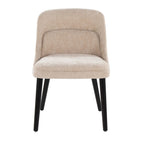 Rina Chair - Set of 2 - Black Wood, Light Brown Fabric