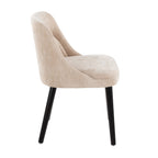 Rina Chair - Set of 2 - Black Wood, Light Brown Fabric