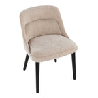 Rina Chair - Set of 2 - Black Wood, Light Brown Fabric