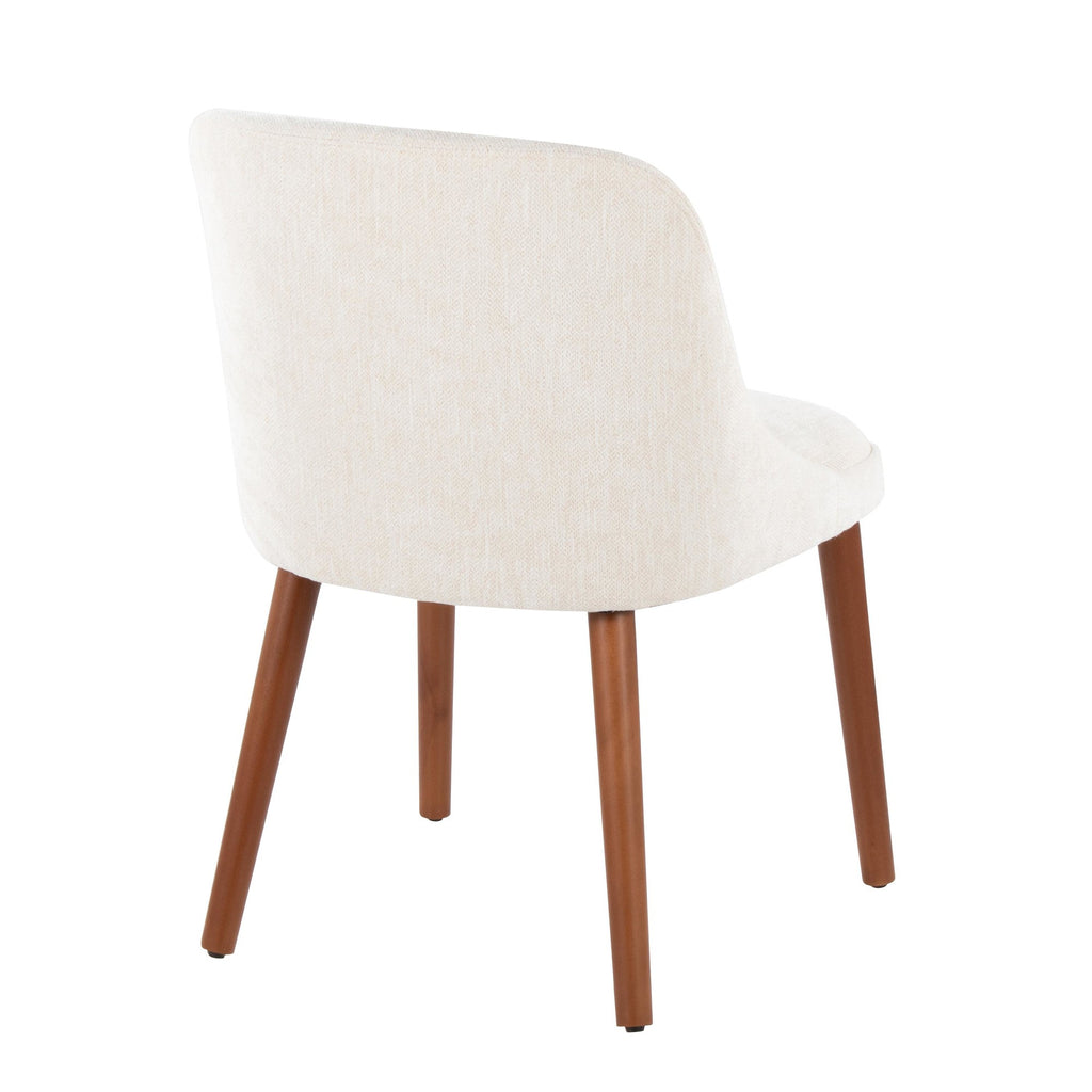 Rina Chair - Set of 2 - Walnut Wood, Cream Fabric