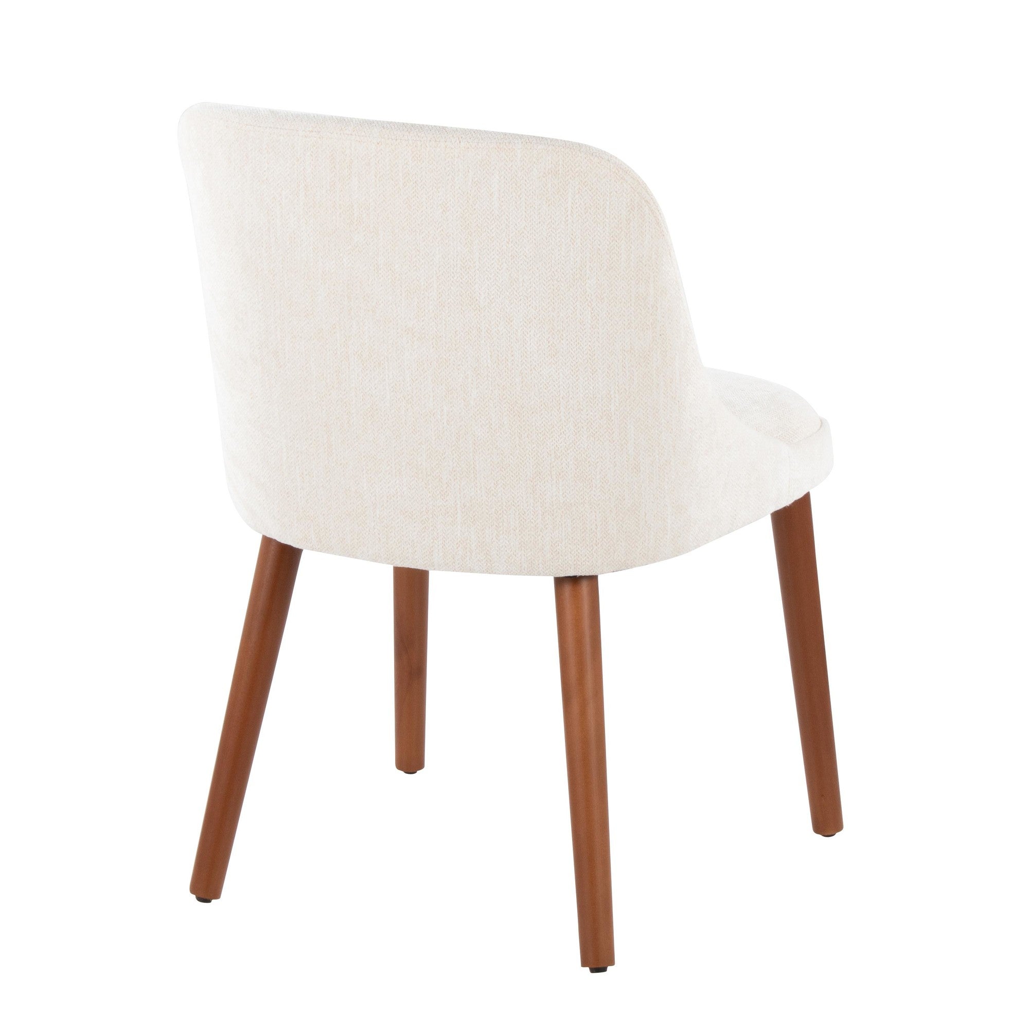 Rina Chair - Set of 2 - Walnut Wood, Cream Fabric