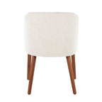 Rina Chair - Set of 2 - Walnut Wood, Cream Fabric