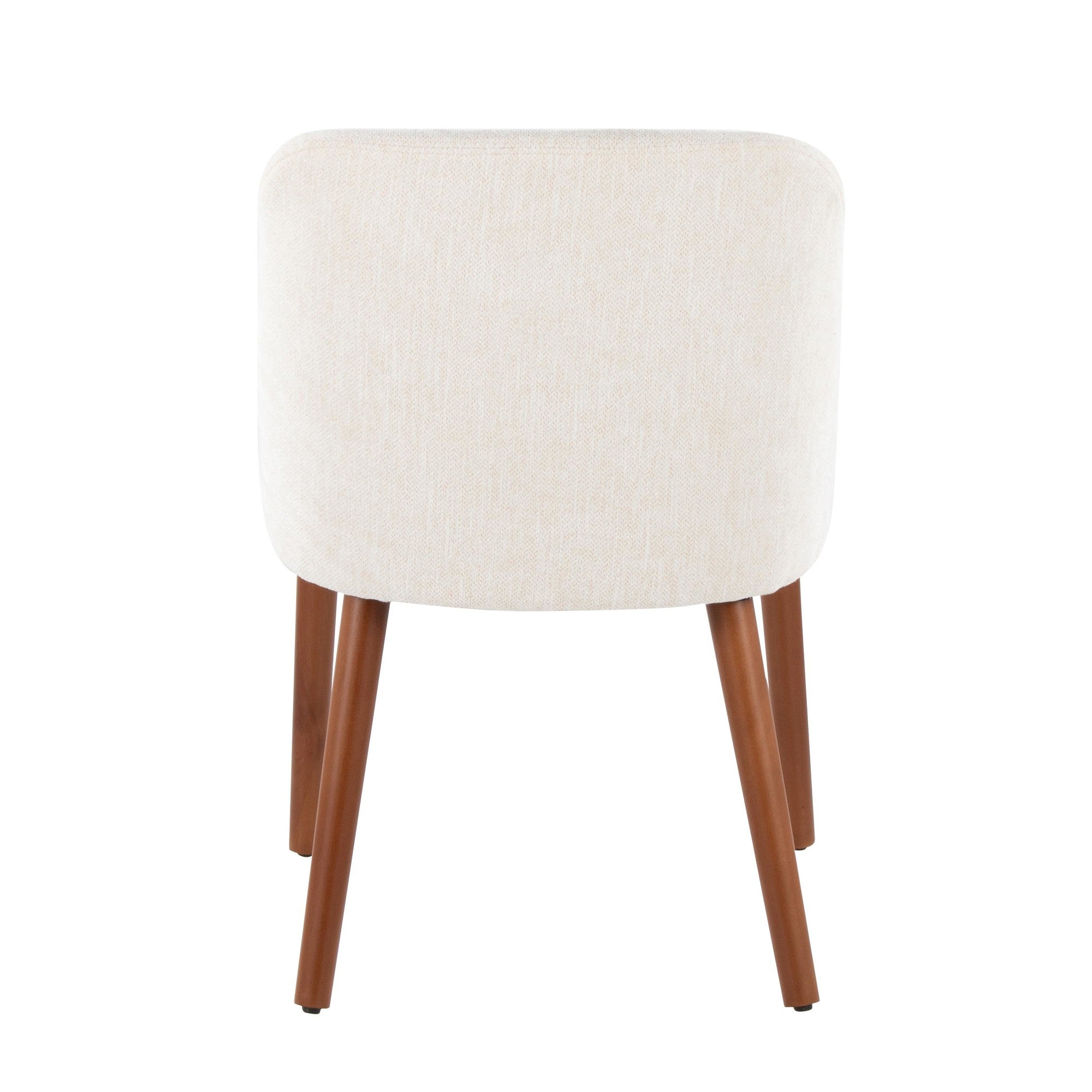 Rina Chair - Set of 2 - Walnut Wood, Cream Fabric