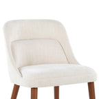 Rina Chair - Set of 2 - Walnut Wood, Cream Fabric