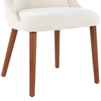 Rina Chair - Set of 2 - Walnut Wood, Cream Fabric