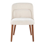 Rina Chair - Set of 2 - Walnut Wood, Cream Fabric