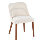 Rina Chair - Set of 2 - Walnut Wood, Cream Fabric
