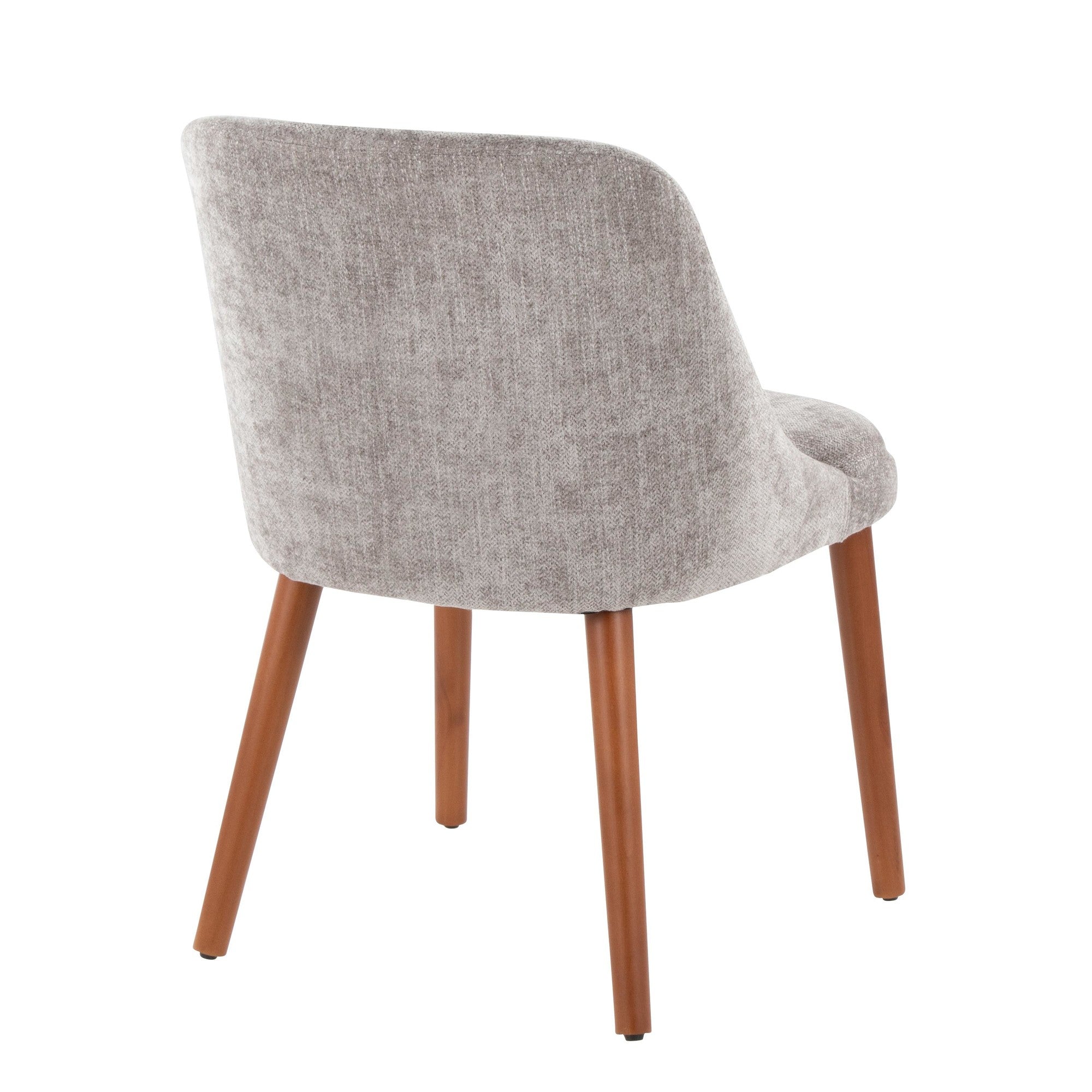 Rina Chair - Set of 2 - Walnut Wood, Grey Fabric