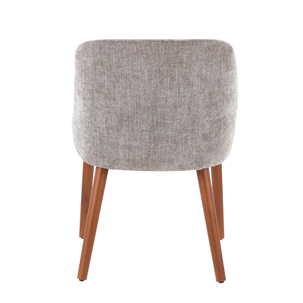 Rina Chair - Set of 2 - Walnut Wood, Grey Fabric