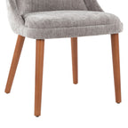 Rina Chair - Set of 2 - Walnut Wood, Grey Fabric
