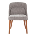 Rina Chair - Set of 2 - Walnut Wood, Grey Fabric