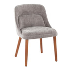 Rina Chair - Set of 2 - Walnut Wood, Grey Fabric
