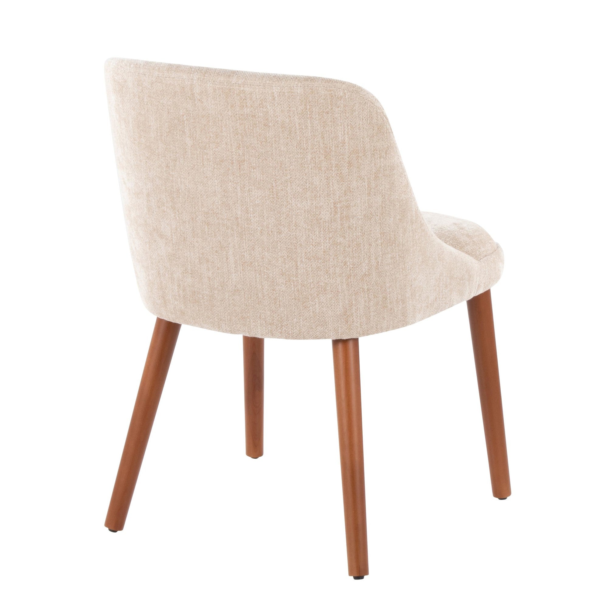 Rina Chair - Set of 2 - Walnut Wood, Light Brown Fabric