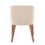 Rina Chair - Set of 2 - Walnut Wood, Light Brown Fabric