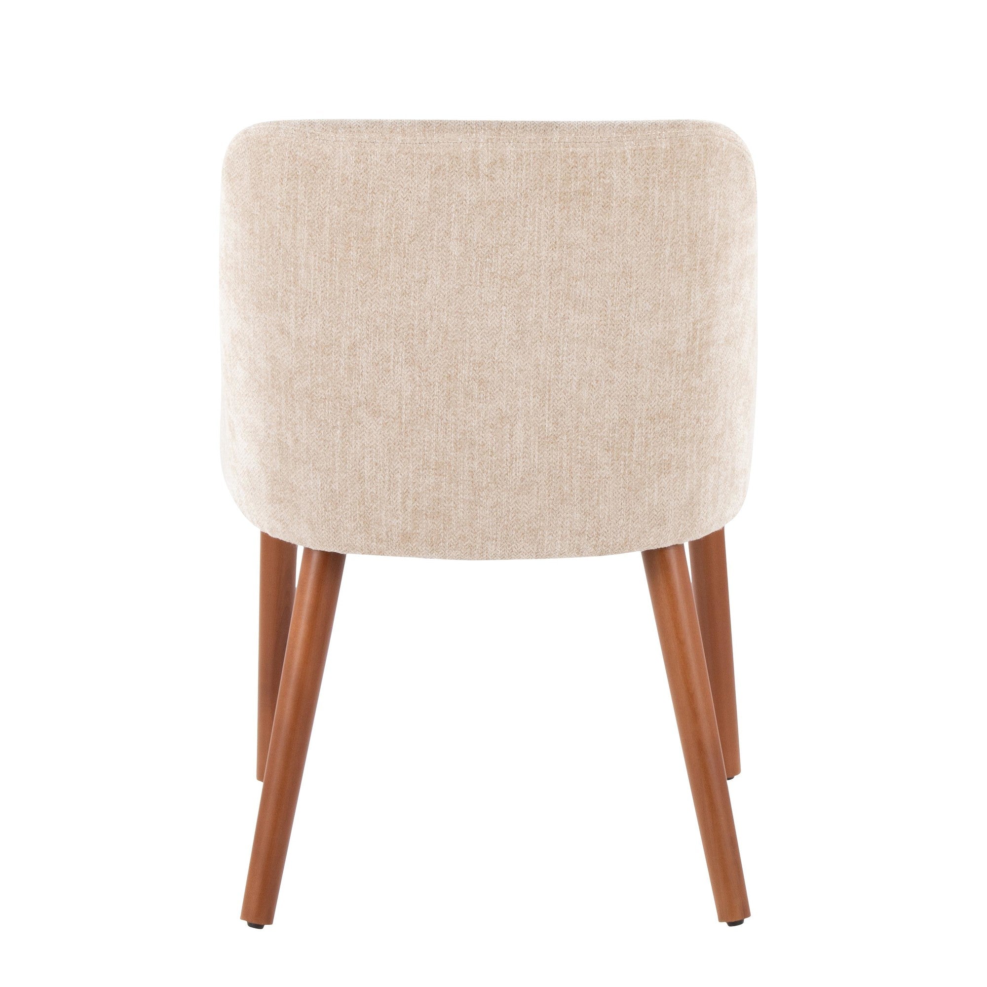 Rina Chair - Set of 2 - Walnut Wood, Light Brown Fabric