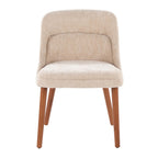 Rina Chair - Set of 2 - Walnut Wood, Light Brown Fabric