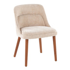 Rina Chair - Set of 2 - Walnut Wood, Light Brown Fabric