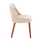 Rina Chair - Set of 2 - Walnut Wood, Light Brown Fabric