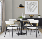 Savannah Chair - Set of 2 - Black Wood, Gold Metal, Cream Fabric