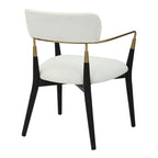 Savannah Chair - Set of 2 - Black Wood, Gold Metal, Cream Fabric