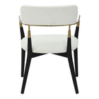 Savannah Chair - Set of 2 - Black Wood, Gold Metal, Cream Fabric