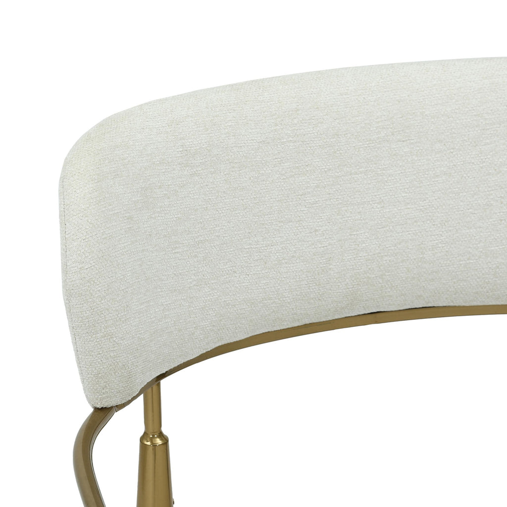 Savannah Chair - Set of 2 - Black Wood, Gold Metal, Cream Fabric
