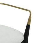 Savannah Chair - Set of 2 - Black Wood, Gold Metal, Cream Fabric