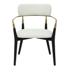 Savannah Chair - Set of 2 - Black Wood, Gold Metal, Cream Fabric