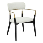 Savannah Chair - Set of 2 - Black Wood, Gold Metal, Cream Fabric