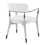 Savannah Chair - Set of 2 - Grey Brushed Wood, Light Grey Fabric, Black Metal