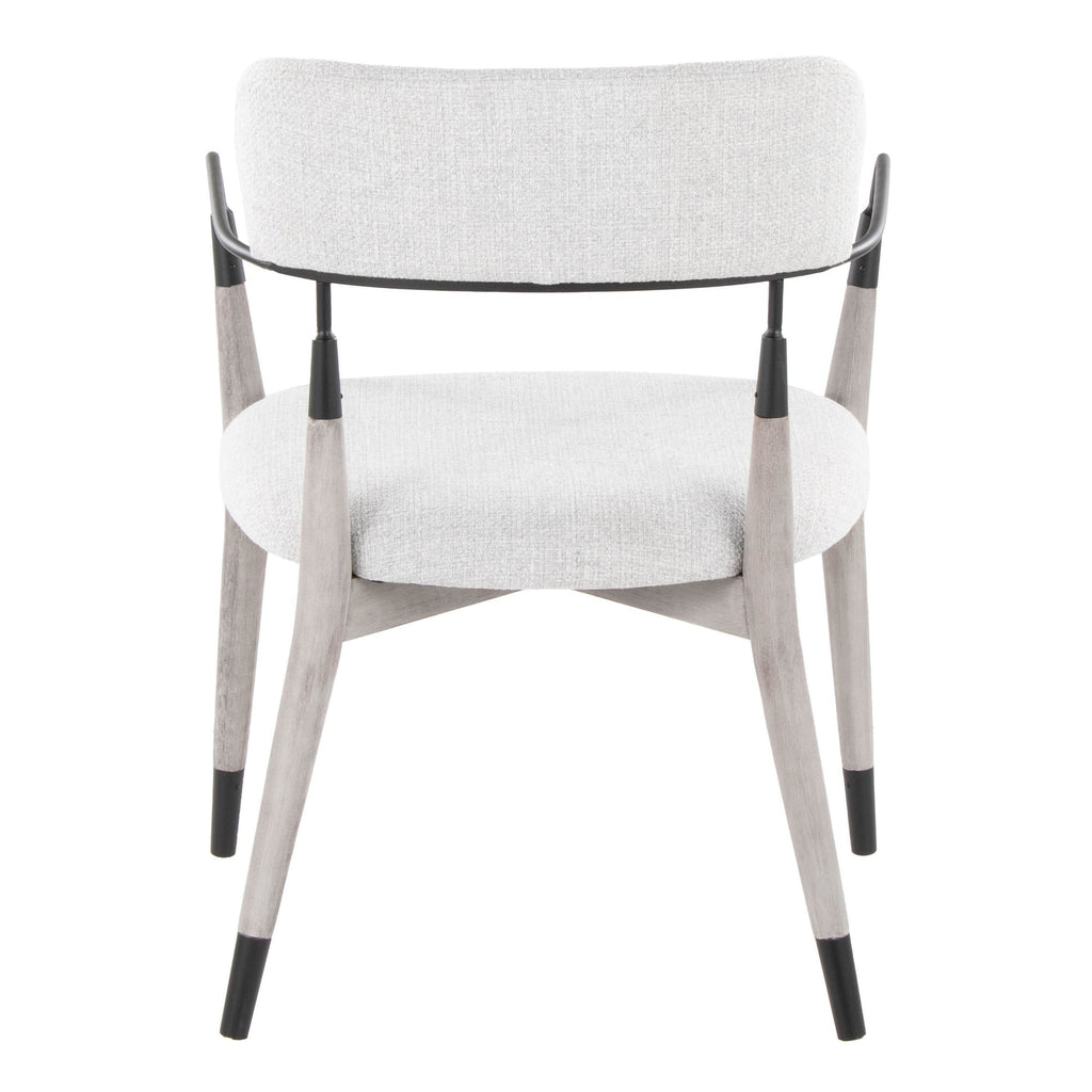 Savannah Chair - Set of 2 - Grey Brushed Wood, Light Grey Fabric, Black Metal