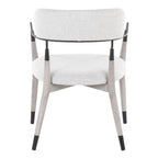 Savannah Chair - Set of 2 - Grey Brushed Wood, Light Grey Fabric, Black Metal