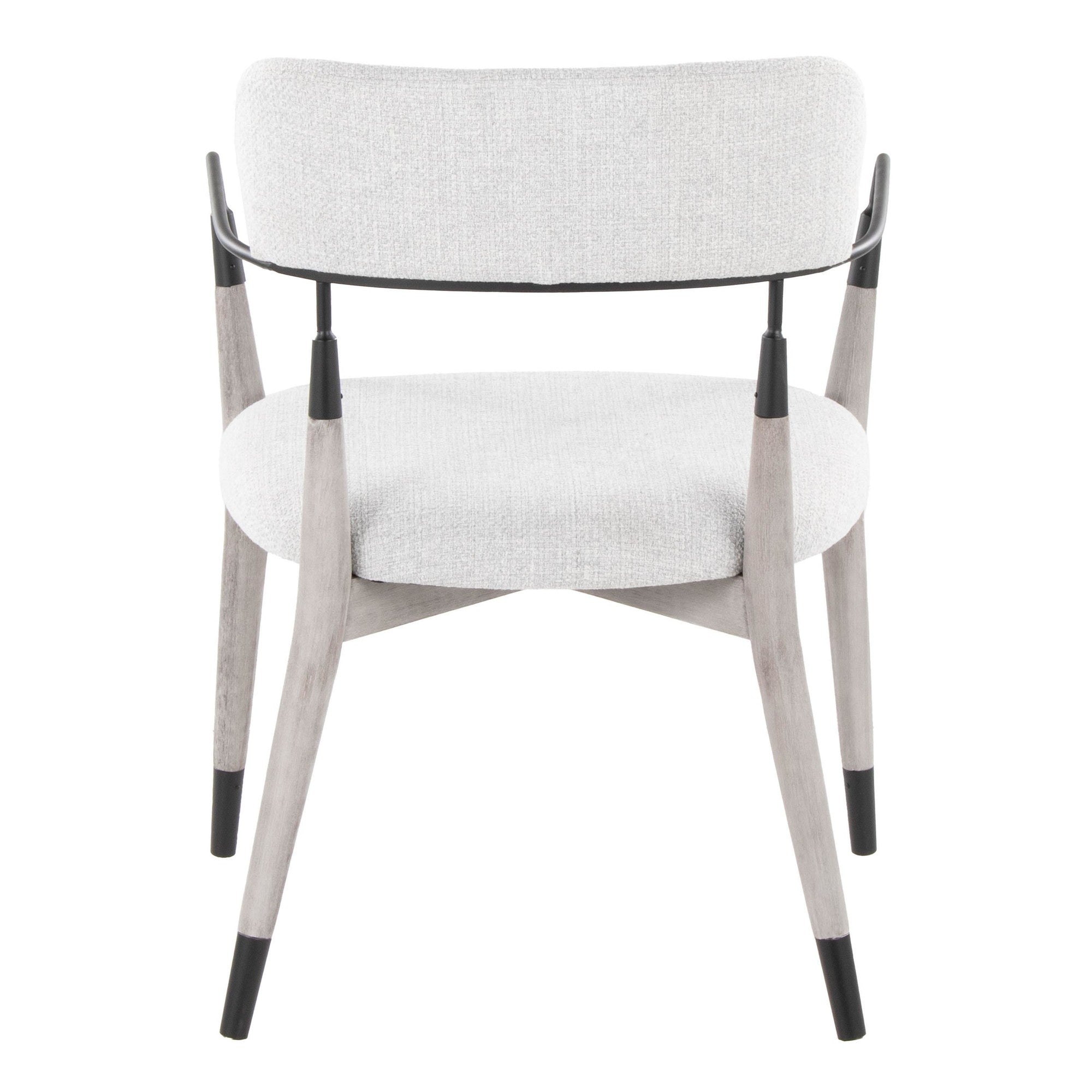 Savannah Chair - Set of 2 - Grey Brushed Wood, Light Grey Fabric, Black Metal