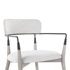 Savannah Chair - Set of 2 - Grey Brushed Wood, Light Grey Fabric, Black Metal