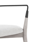 Savannah Chair - Set of 2 - Grey Brushed Wood, Light Grey Fabric, Black Metal