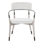 Savannah Chair - Set of 2 - Grey Brushed Wood, Light Grey Fabric, Black Metal