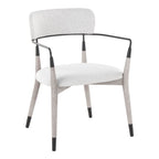 Savannah Chair - Set of 2 - Grey Brushed Wood, Light Grey Fabric, Black Metal