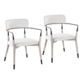 Savannah Chair - Set of 2 - Grey Brushed Wood, Light Grey Fabric, Black Metal
