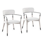 Savannah Chair - Set of 2 - Grey Brushed Wood, Light Grey Fabric, Black Metal