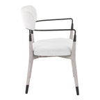 Savannah Chair - Set of 2 - Grey Brushed Wood, Light Grey Fabric, Black Metal