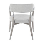 Savannah Chair - Set of 2 - Silver Metal, Grey Brushed Wood, Light Grey Fabric