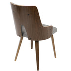Stella Chair - Set of 2 - Walnut Wood, Light Grey Fabric