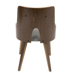Stella Chair - Set of 2 - Walnut Wood, Light Grey Fabric