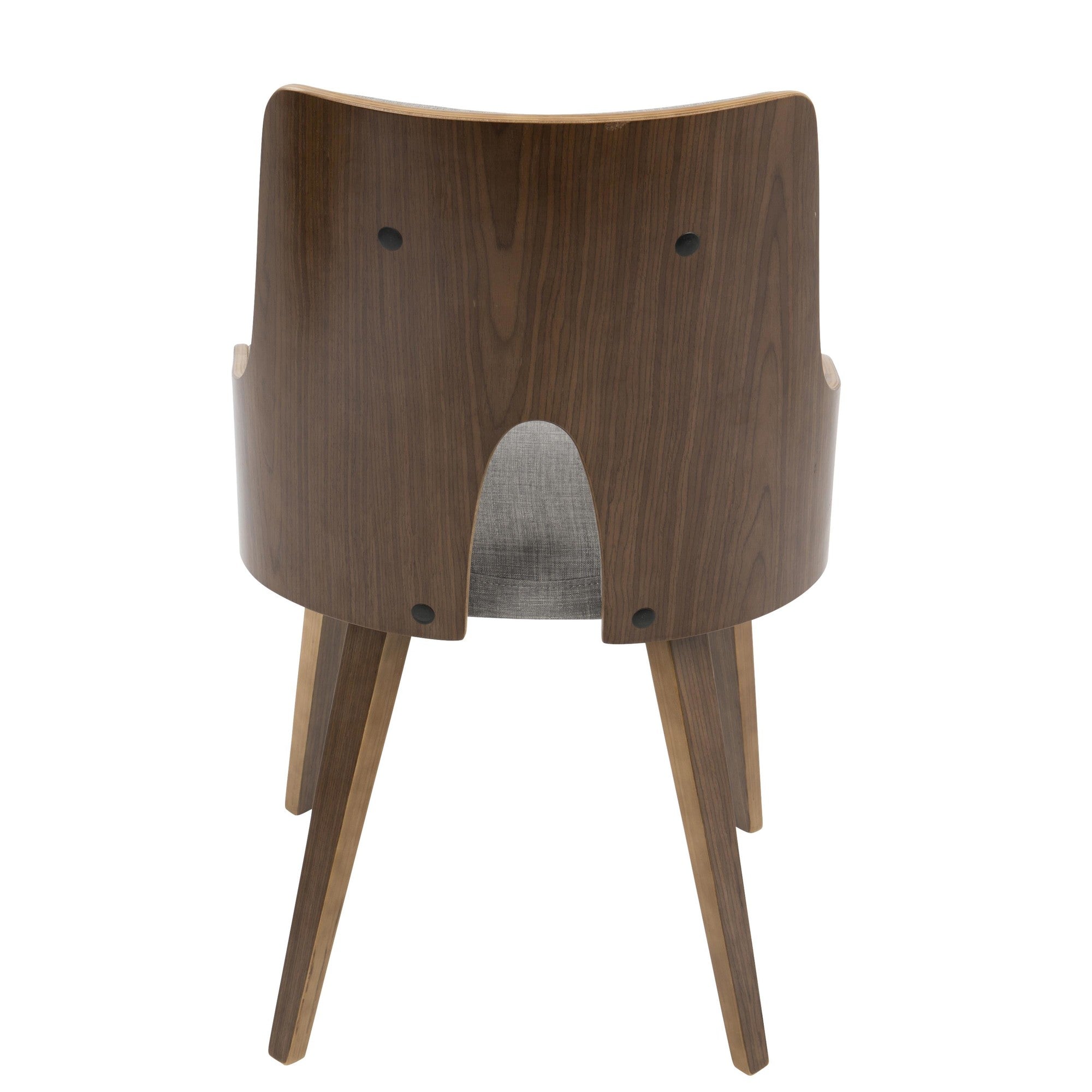 Stella Chair - Set of 2 - Walnut Wood, Light Grey Fabric