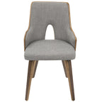 Stella Chair - Set of 2 - Walnut Wood, Light Grey Fabric