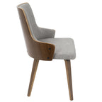 Stella Chair - Set of 2 - Walnut Wood, Light Grey Fabric